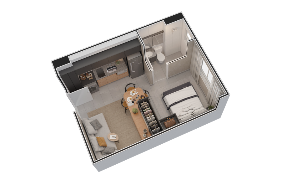 Apartamento Studio 01 Quarto Cachoeirinha