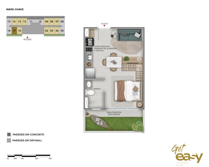 Apartamento Studio 01 Quarto Cachoeirinha